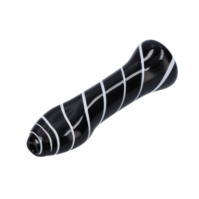 Pocket-Sized Striped Glass Chillum Pipe