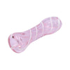 Pocket-Sized Striped Pink Glass Chillum Pipe by Valiant Distribution on white background