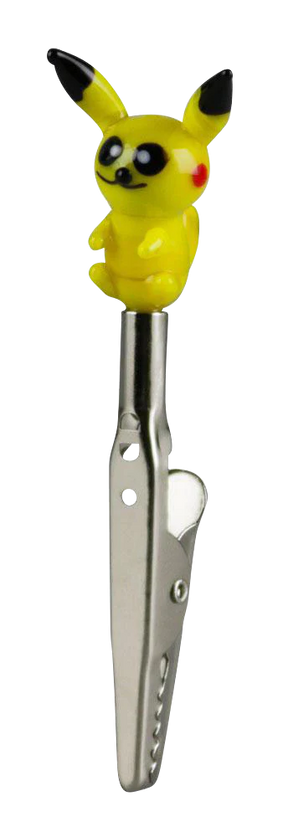 Pokey Dude Memo Clip with cartoon character top, 3" size, front view on white background