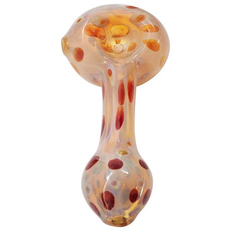 LA Pipes Polka Dot Glass Spoon Pipe in Assorted Colors, Borosilicate, Front View