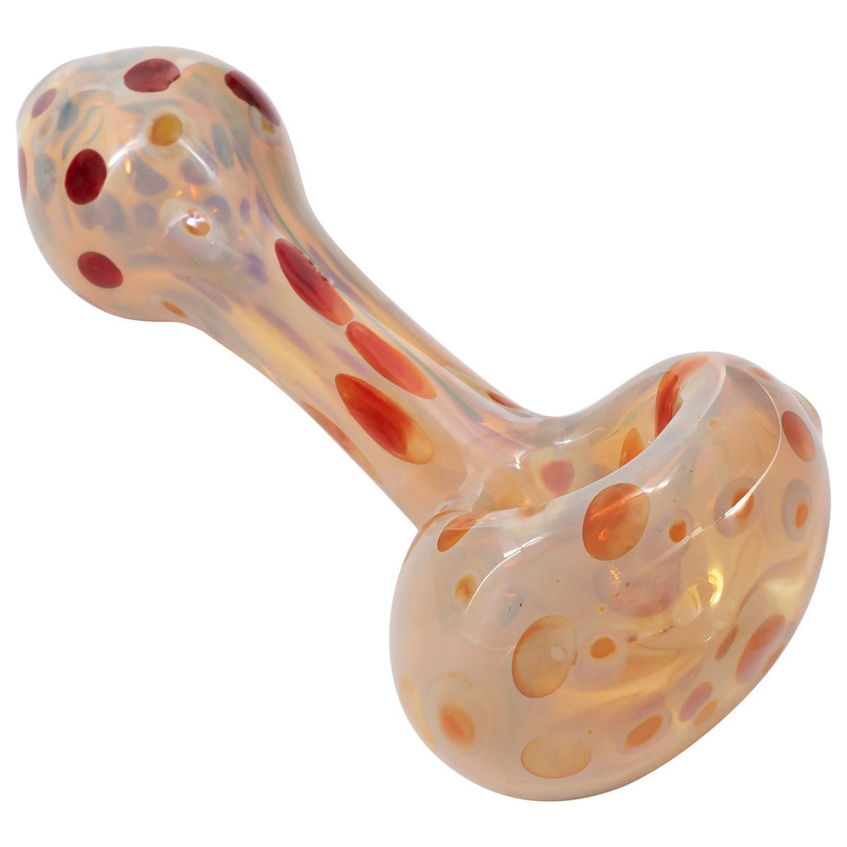LA Pipes Polka Dot Glass Spoon Pipe in Assorted Colors, Borosilicate, Side View