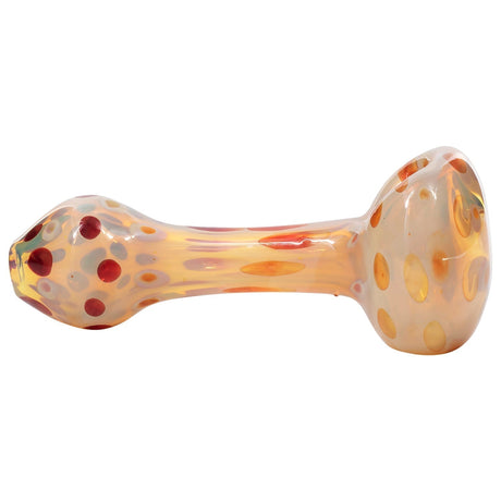 LA Pipes Elegant Polka Dot Glass Spoon Pipe, Large Size, Borosilicate, Side View
