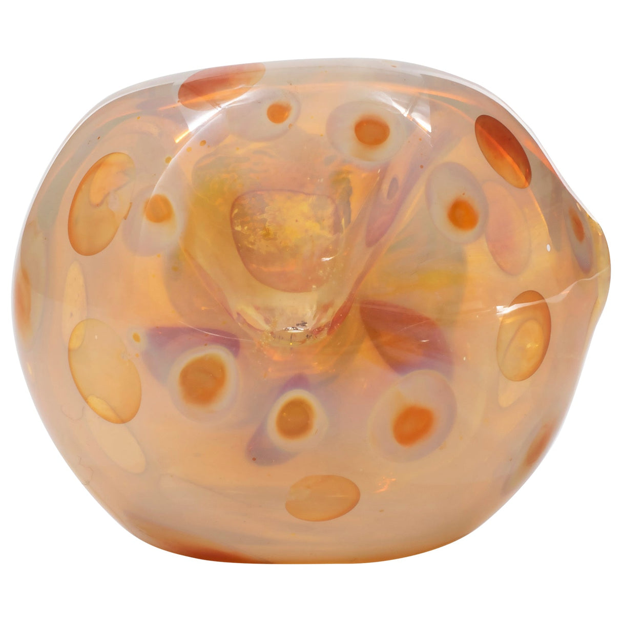 LA Pipes Polka Dot Glass Spoon Pipe in Assorted Colors, Top View, Borosilicate Glass