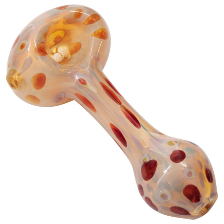 LA Pipes Polka Dot Glass Spoon Pipe in Red Hue, 4.5 Inch, Borosilicate - Side View