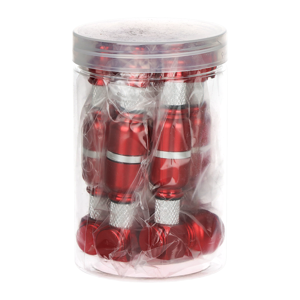 Segmented metal hand pipe with textured grip rings and bowl cap wind guard, 3.75 in, 5 count jar