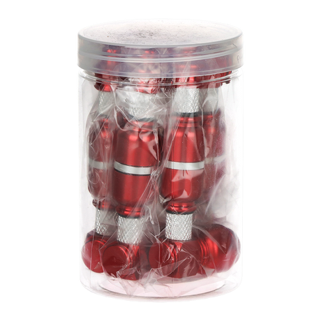 Segmented metal hand pipe with textured grip rings and bowl cap wind guard, 3.75 in, 5 count jar