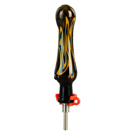 Portable Wig Wag Glass Dab Straw with Titanium/Quartz Tip, 3.5", Assorted Colors