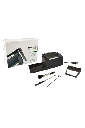 Powermatic II+ Electric Cigarette Injector Machine with accessories on white background