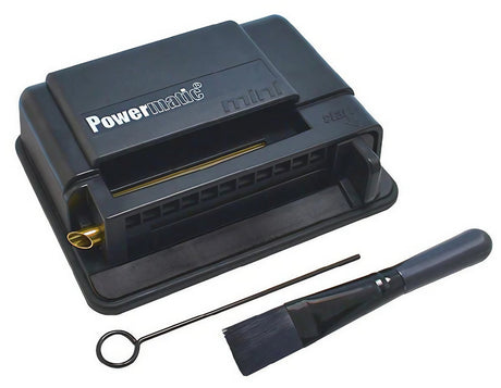 Powermatic Mini Cigarette Injector Machine in Black with accessories, compact design