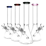 Assorted colors premium borosilicate glass beaker water pipes with 14mm joints, front view