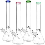Assorted colors premium borosilicate glass beaker water pipes with 14mm joint front view