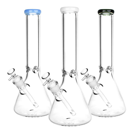 Assorted Premium Borosilicate Glass Beaker Water Pipes with 14mm Joint, Front View