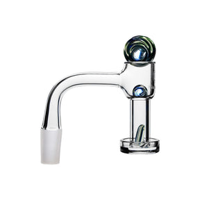 DANK BANGER Premium Full Weld Quartz Banger Combo Set, 25mm Male Joint, Front View on White