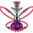 Premium Hookah 2-Hose 'The Pumpkin' in Purple, Front View, Ideal for Sharing