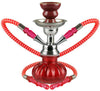 Premium Hookah 2-Hose 'The Pumpkin' in Red, 10" Compact Design, Front View on White Background
