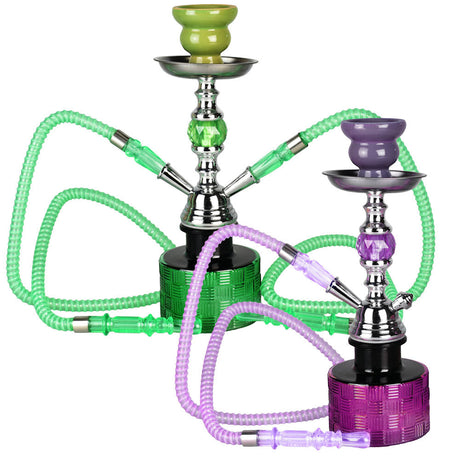 Premium Ripple Hookah with 1 Hose, 13" Borosilicate Glass, Front View on White Background