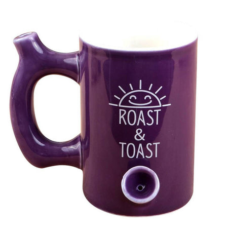Gourmet Innovations Premium Roast & Toast Ceramic Mug in Purple, Front View