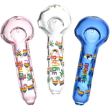 Pride Glow In The Dark Glass Spoon Pipe | 5.25"| Assorted Colors | 3ct Bundle