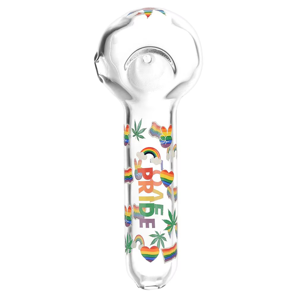 Pride Glow In The Dark Glass Spoon Pipe | 5.25"| Assorted Colors | 3ct Bundle