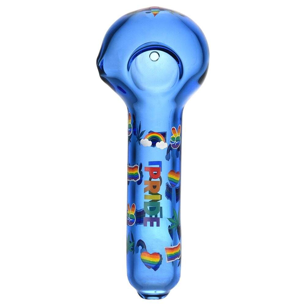 Pride Glow In The Dark Glass Spoon Pipe | 5.25"| Assorted Colors | 3ct Bundle