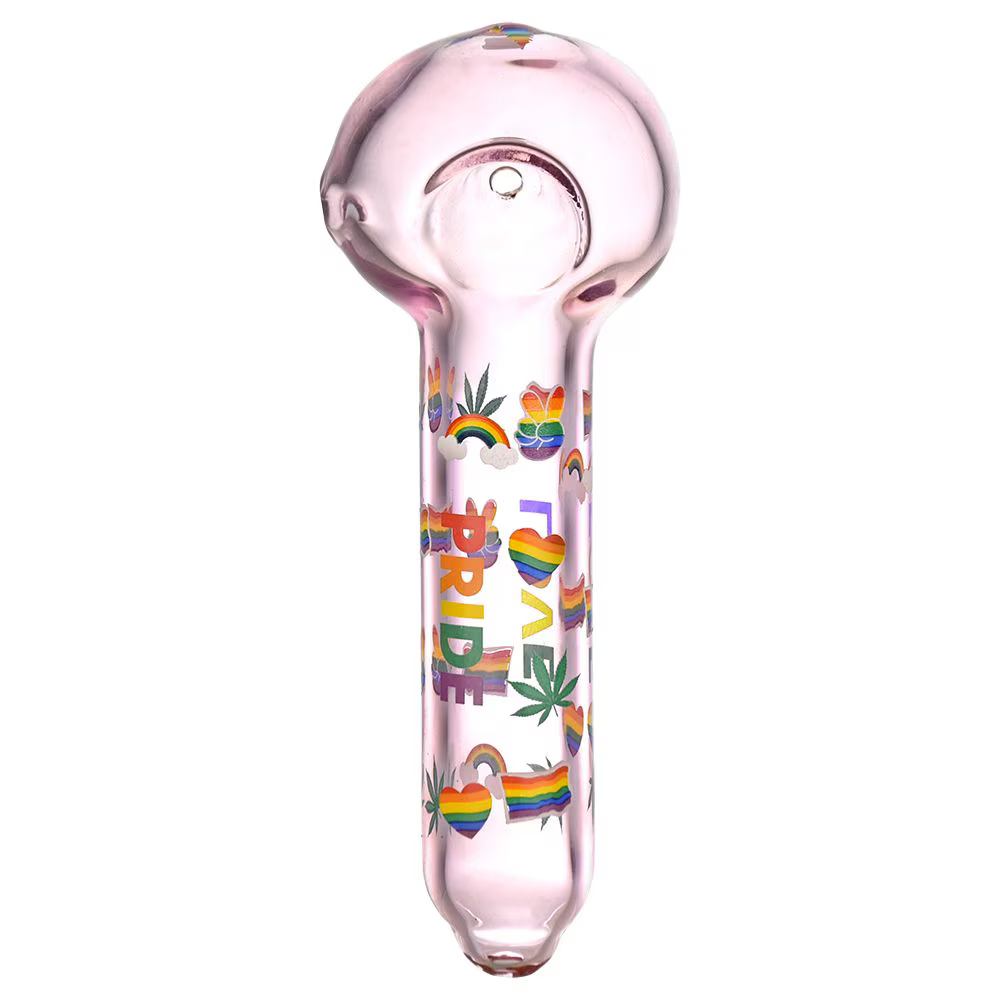 Pride Glow In The Dark Glass Spoon Pipe | 5.25"| Assorted Colors | 3ct Bundle