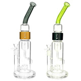 Prism Klein Incycler Single Stack Water Pipes with 14mm Female Joint, Side View on White