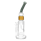 Prism Klein Incycler Water Pipe, 12.5" Borosilicate Glass, Front View on White Background