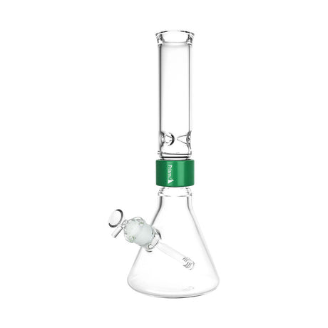 Prism Standard Beaker Water Pipe, 14" Clear Borosilicate Glass, 14mm Female Joint, Front View
