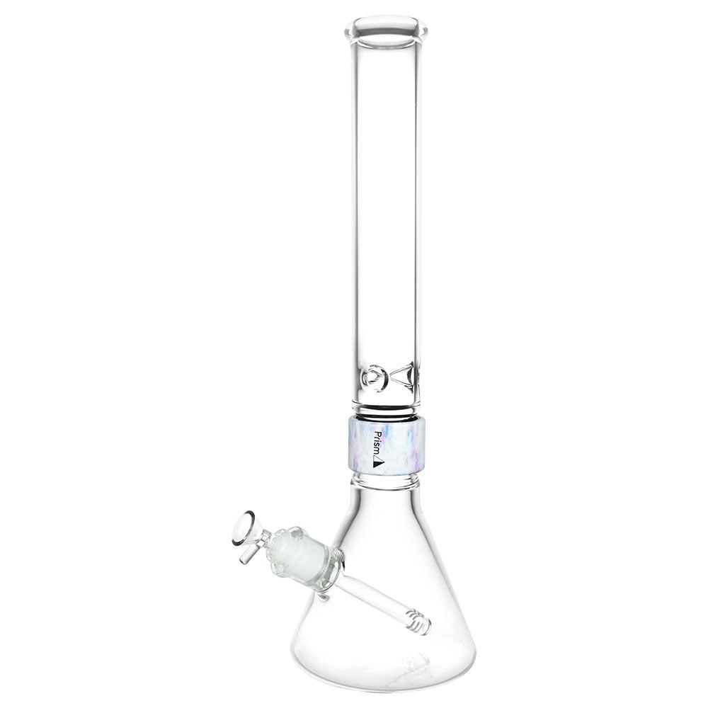 Prism 18" Tall Beaker Water Pipe with 14mm Female Joint, Clear Borosilicate Glass, Front View