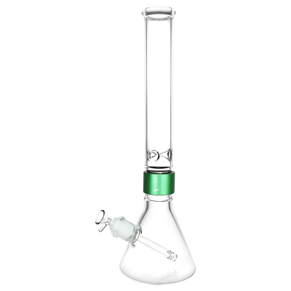 Prism 18" Tall Beaker Water Pipe with 14mm Female Joint and Clear Borosilicate Glass, Front View