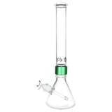 Prism 18" Tall Beaker Water Pipe with 14mm Female Joint and Clear Borosilicate Glass, Front View