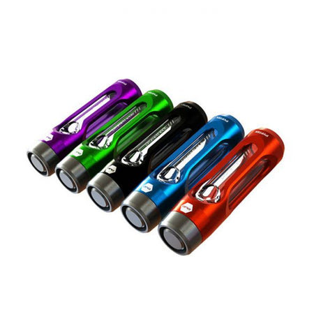 Pyptek Prometheus Dreamroller hand pipes in green, purple, black, blue, and red, compact and portable design