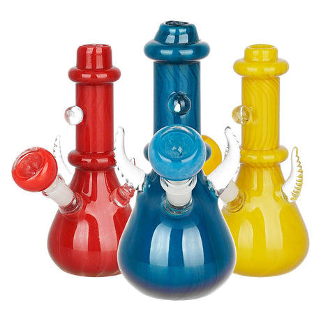 Assorted Mini Horns Opal Water Pipes, 5" Height, 10mm Female Joint, Beaker Design, Front View