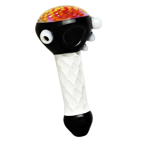 Psychedelic Galaxy Wasp Nest Spoon Pipe, 2" Borosilicate Glass, Front View on White