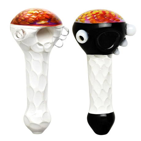 Psychedelic Galaxy Wasp Nest Spoon Pipes, Heavy Wall Borosilicate Glass, Front View
