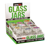 Striko Psychedelic Glass Jars 12 Pack with Clamp - Airtight Storage for Dry Herbs