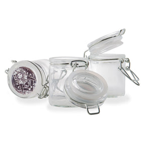 Striko Psychedelic Glass Jars with Clamps, 12 Pack, Assorted Designs, Portable Storage