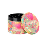 Psychedelic Mushroom Metal Grinder, 4pc, 2" with Assorted Designs, Front View