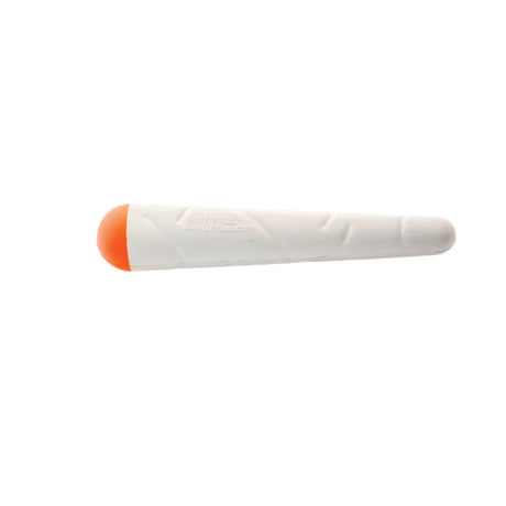 Puff Palz Doggy Doob Toy in white and orange, medium size, 5.75" rubber, side view on white background