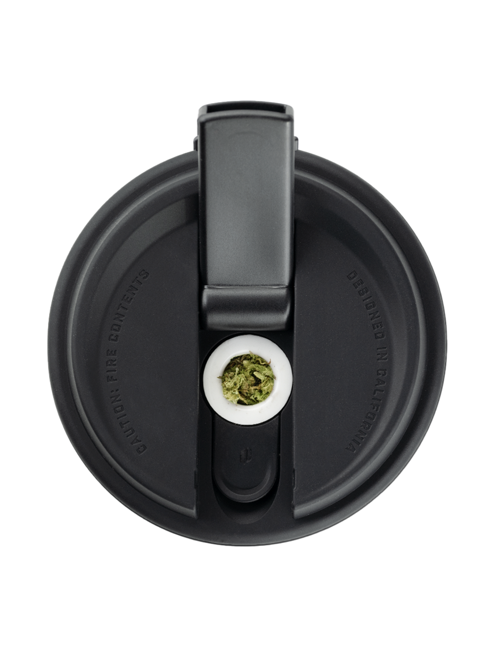 Puffco Cupsy Coffee Cup Water Pipe top view with herb chamber, discreet design