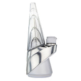 Puffco Guardian Peak Pro Smart Rig for concentrates, sleek silver design, side view on white background