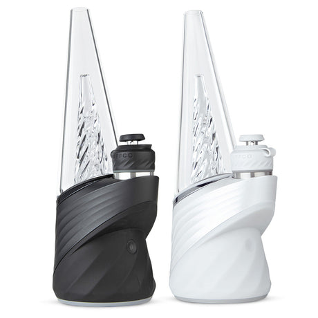 Puffco Peak Pro Vaporizers in Black and White, Smart Rig Design, 1700mAh, Front View