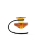 Puffco Peak Carb Cap in Sunset color with Tether on black background, essential for vaporizer airflow control