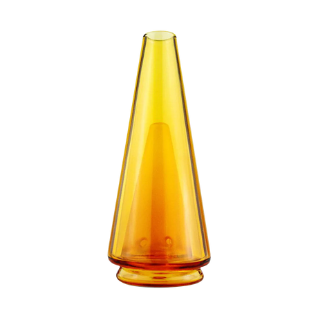 Puffco Peak Amber Colored Glass Attachment for E-Rig, Front View on Seamless White