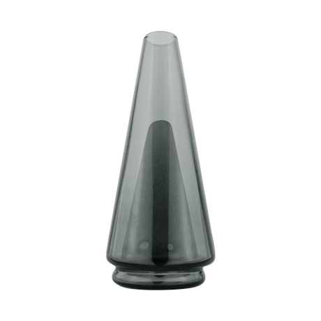 Puffco Peak Colored Glass Attachment in smoky gray, front view on a white background
