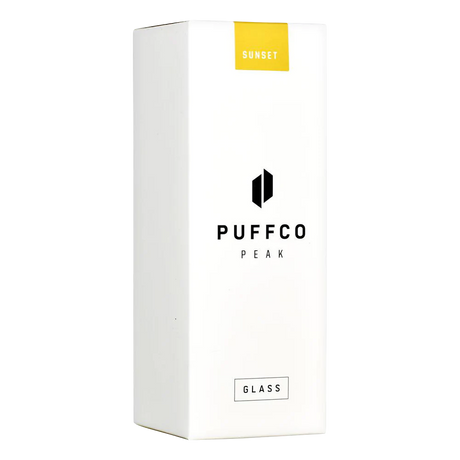 Puffco Peak Sunset Colored Glass Attachment packaging front view on white background