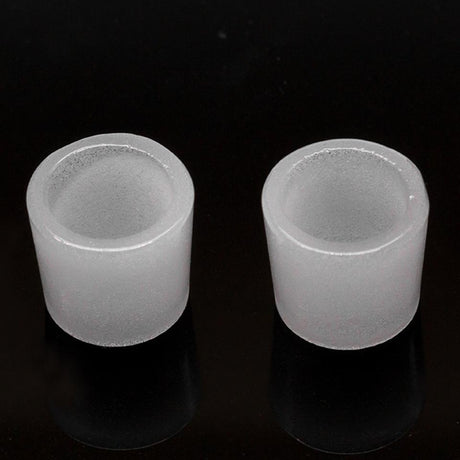 Puffco Peak Gavel Bowl twin set for concentrates, clear frosted glass on black background