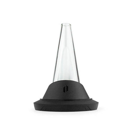 Puffco Peak Glass Stand, front view on white background, durable silicone base with steel accents