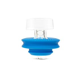 Puffco Peak Pro Directional Ball Carb Cap in Blue, Front View on Seamless White Background