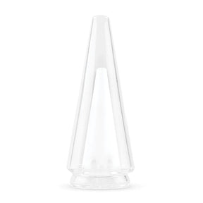 Puffco Peak Pro Replacement Glass, clear borosilicate, heavy wall, front view on white background